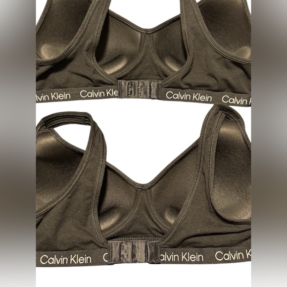 Calvin Klein Lightly Padded Bralette Lot Of 2 Bras Small Black Seamless Stretch - Picture 6 of 9
